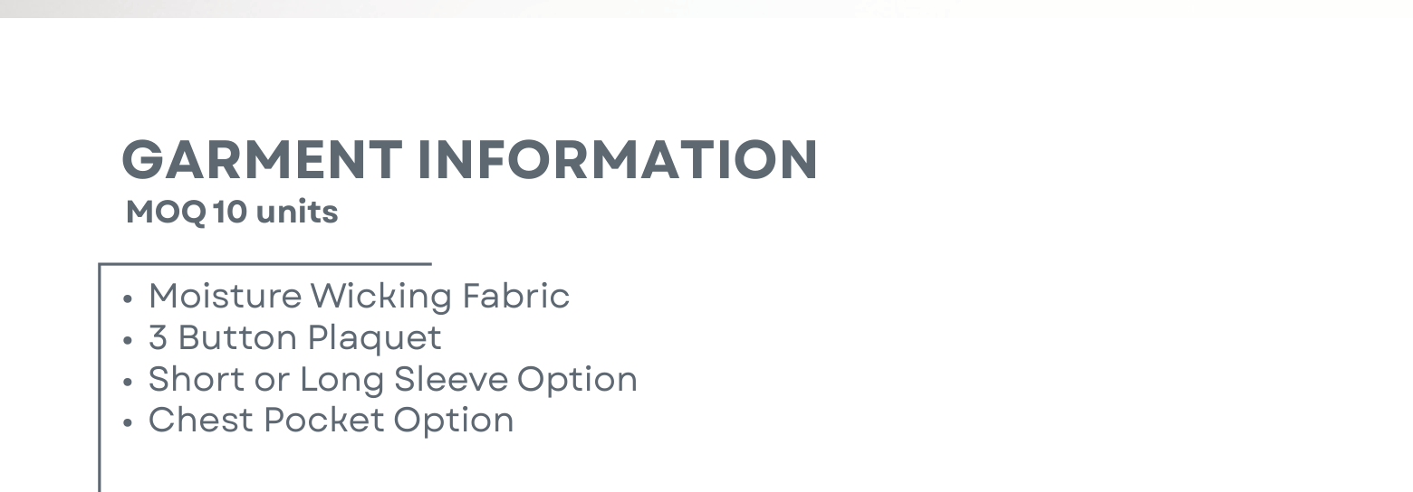 Sublimated Sports Polo Garment Information